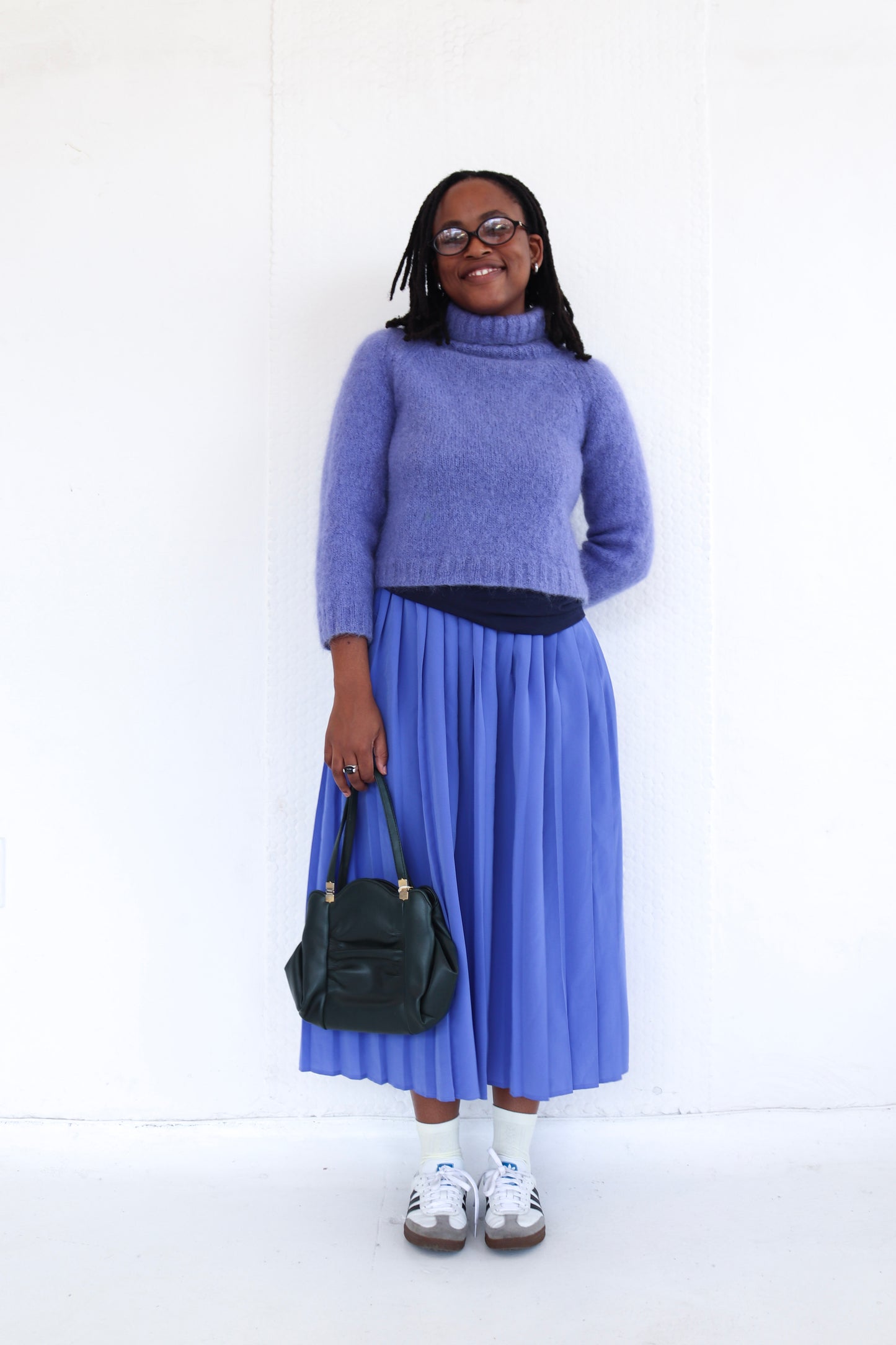 Indigo Pleated Skirt