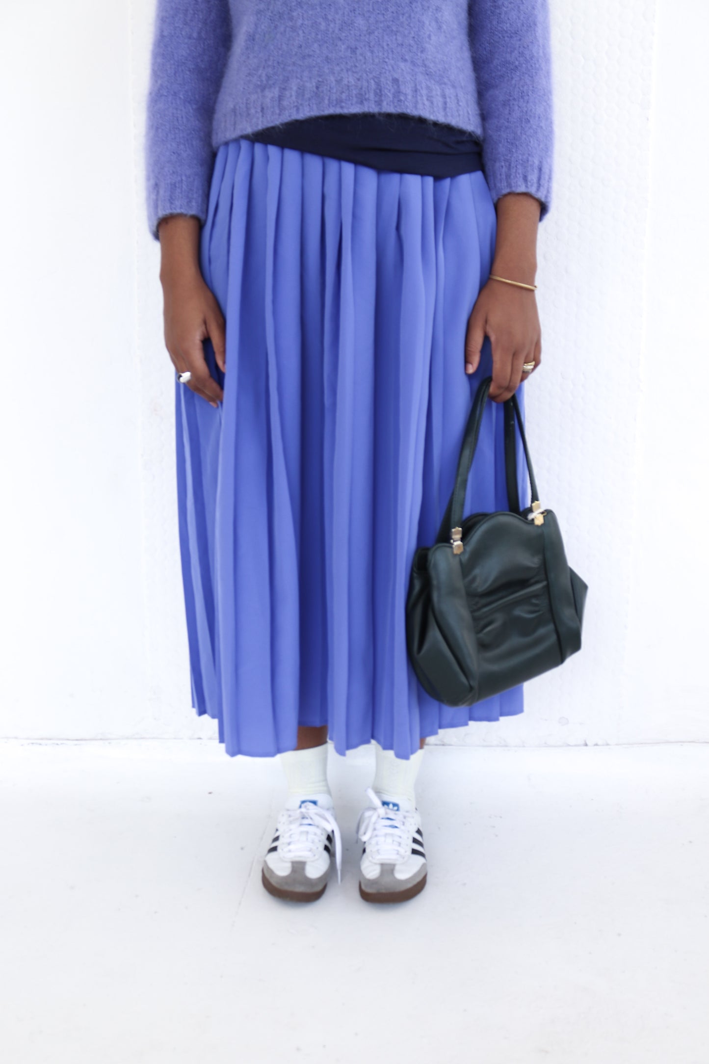 Indigo Pleated Skirt