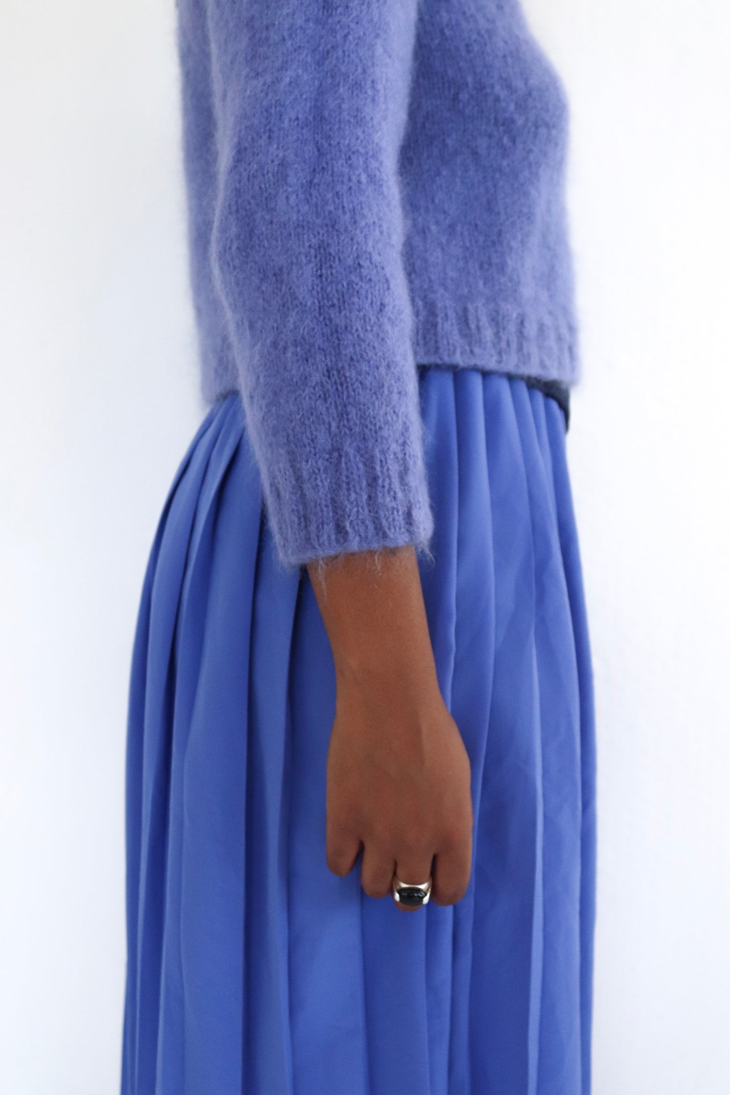 Indigo Pleated Skirt