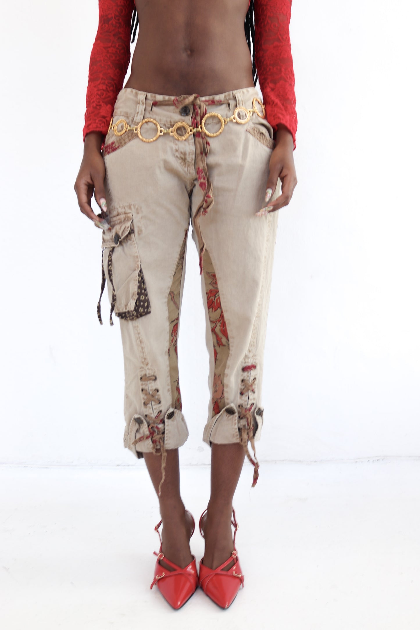Brown Cargo Capris
