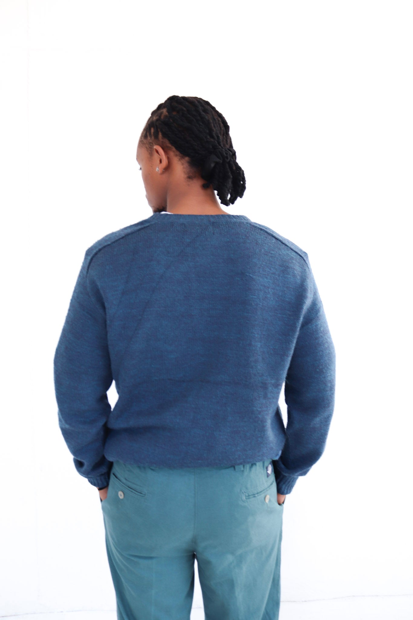 V-neck Blue Argyle Jersey