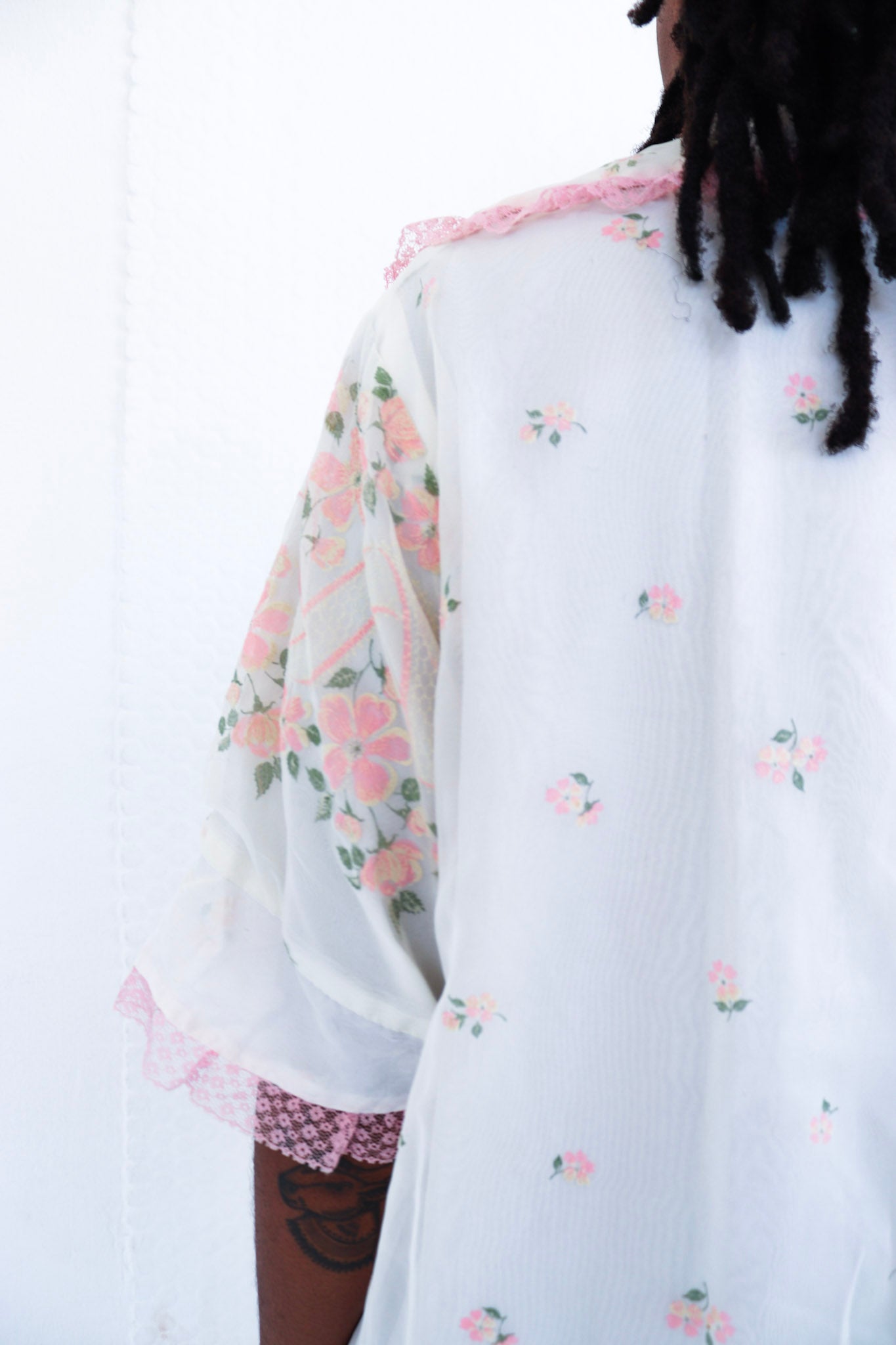 Peter Pan Collar Pink Lace Floral Dress