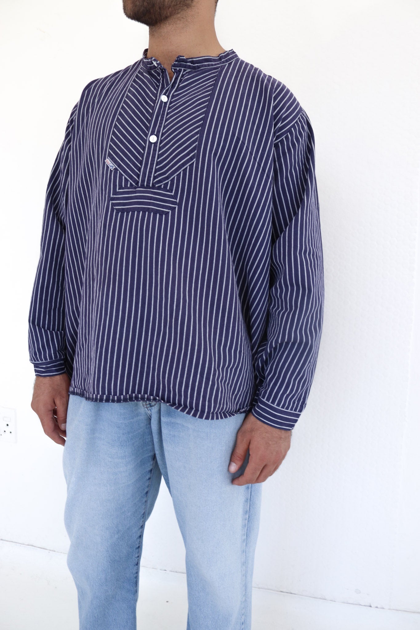 Navy Stripe Long Sleeve Shirt