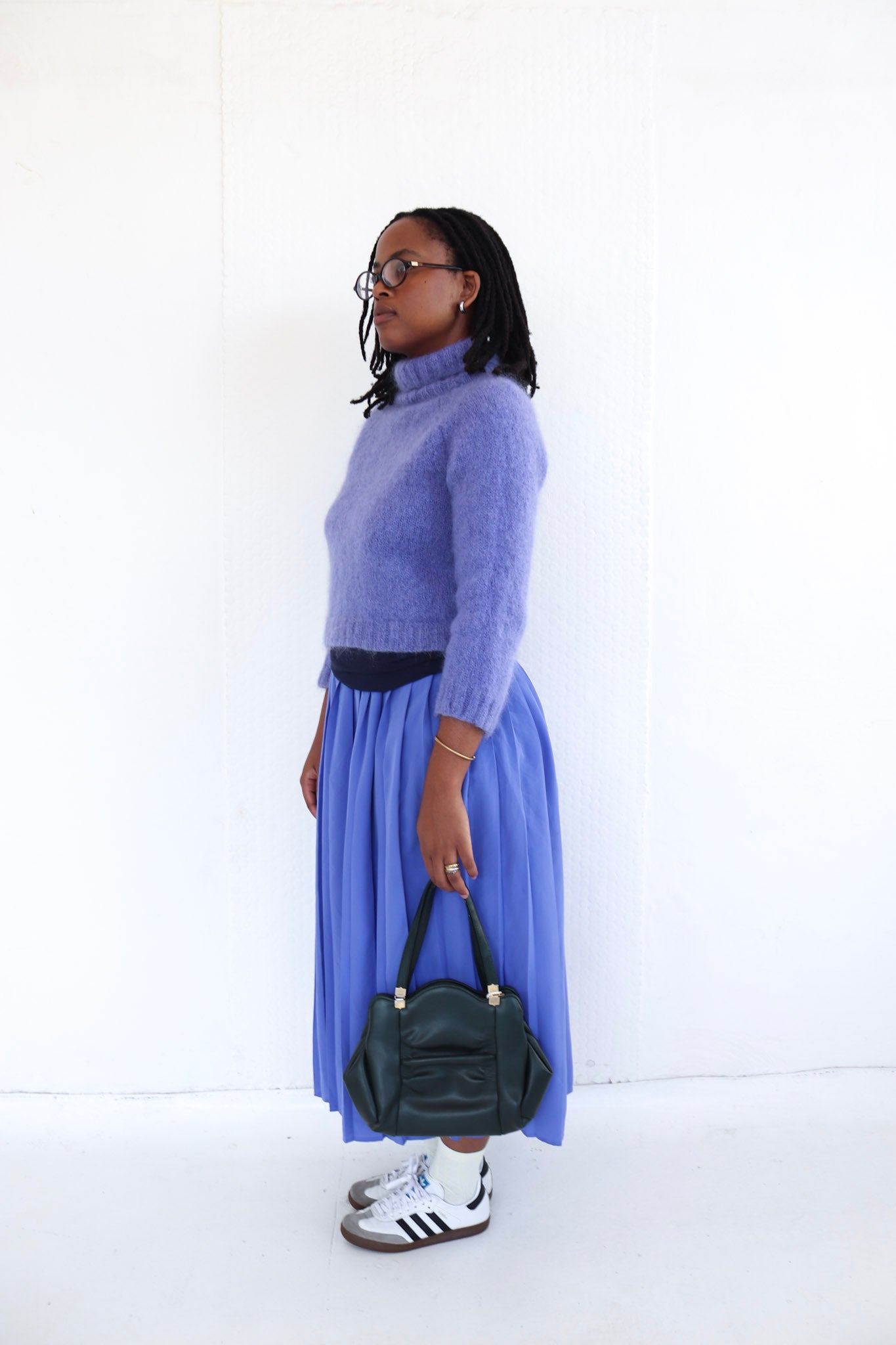 Indigo Pleated Skirt