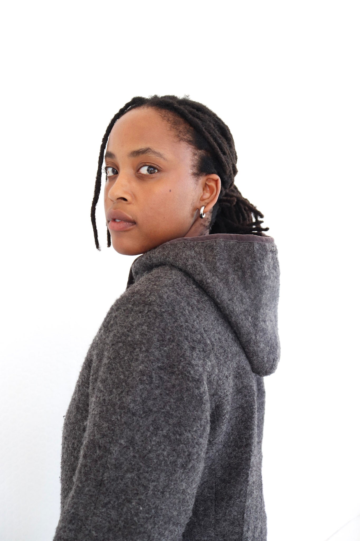 Grey Hooded Coat