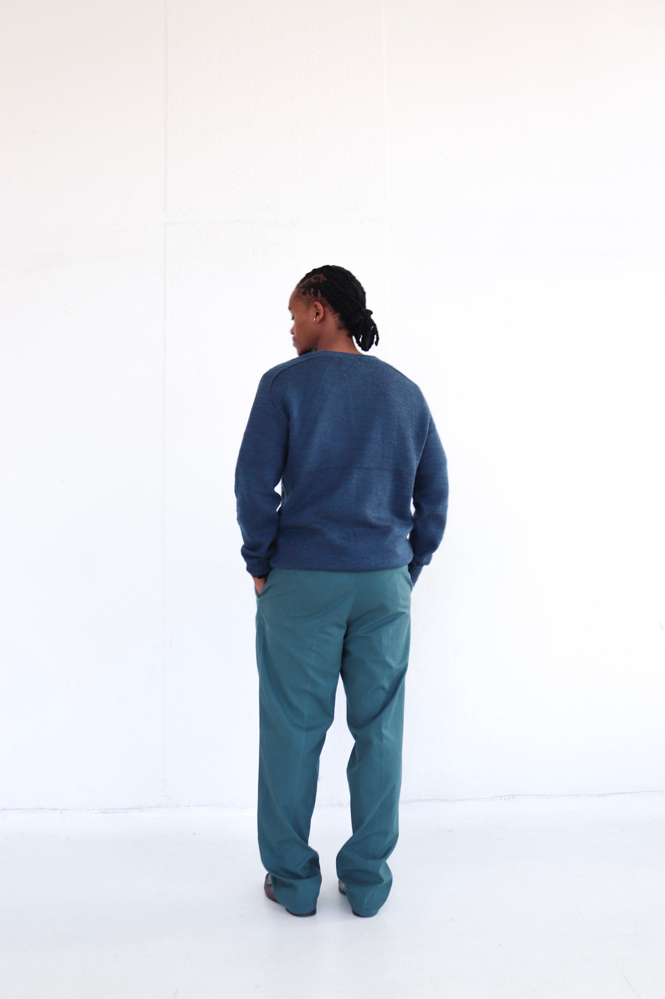 Green Pleated Chino