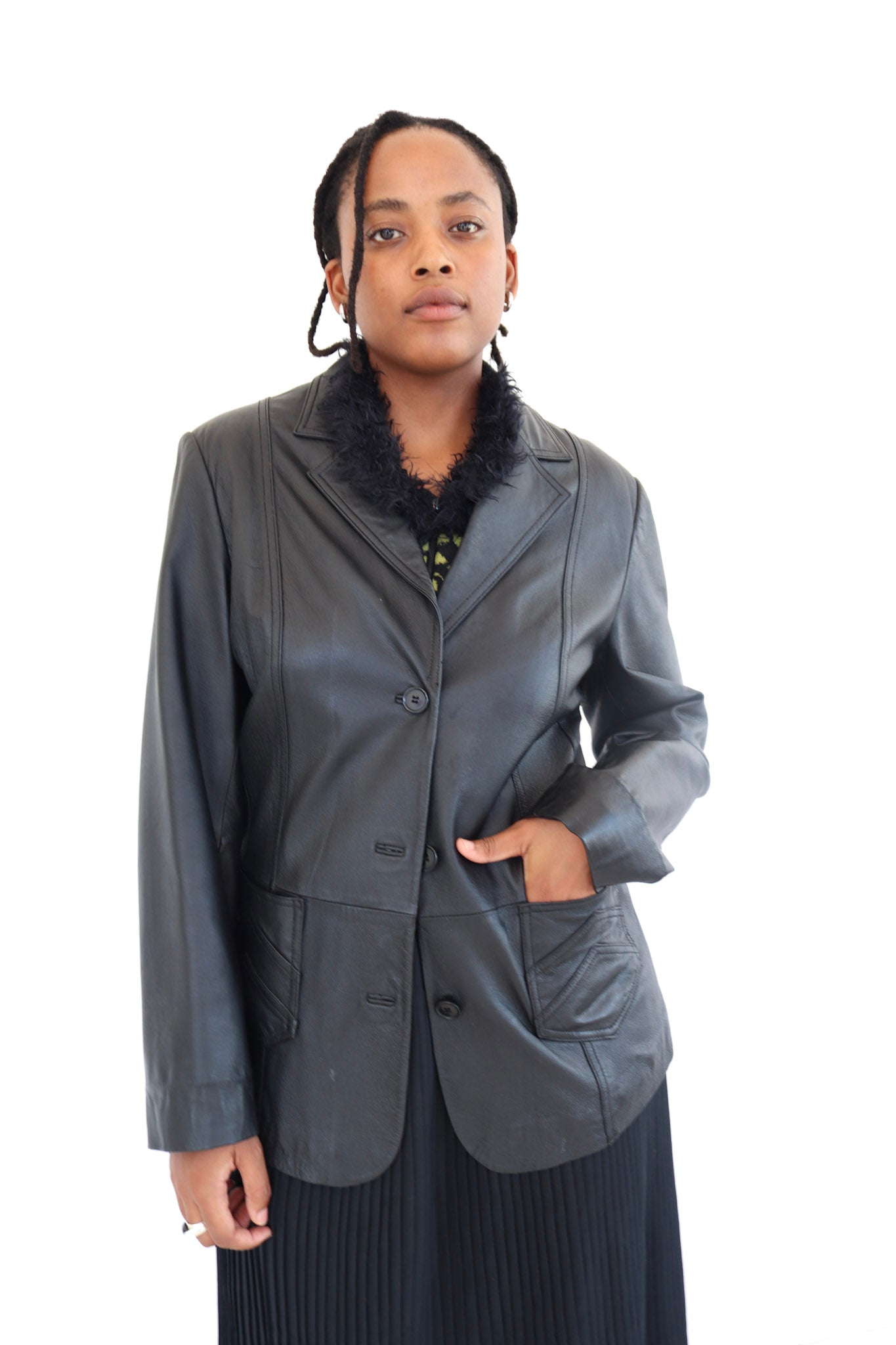 Black Leather Blazer