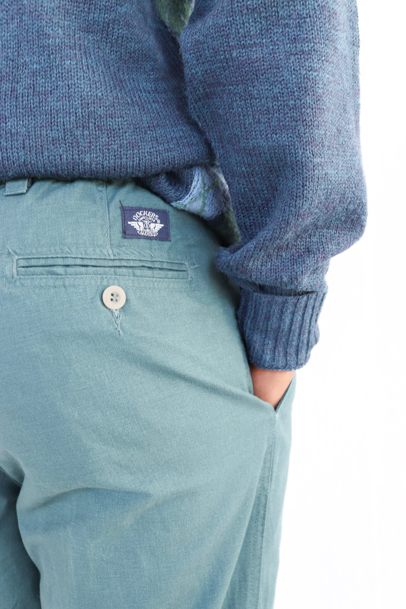 Green Pleated Chino