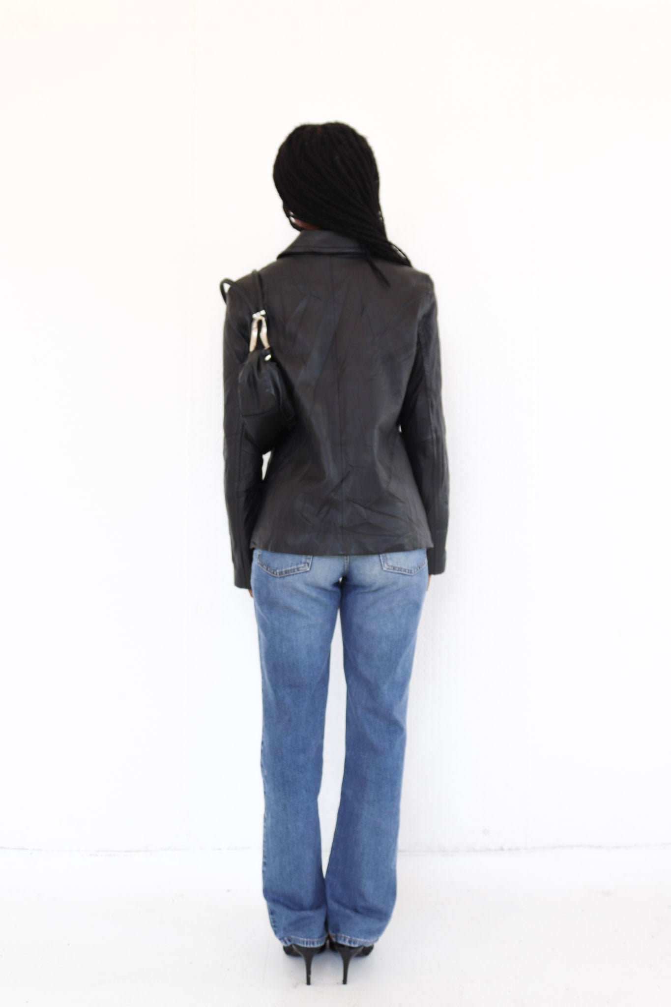 Black Nine West Leather Jacket
