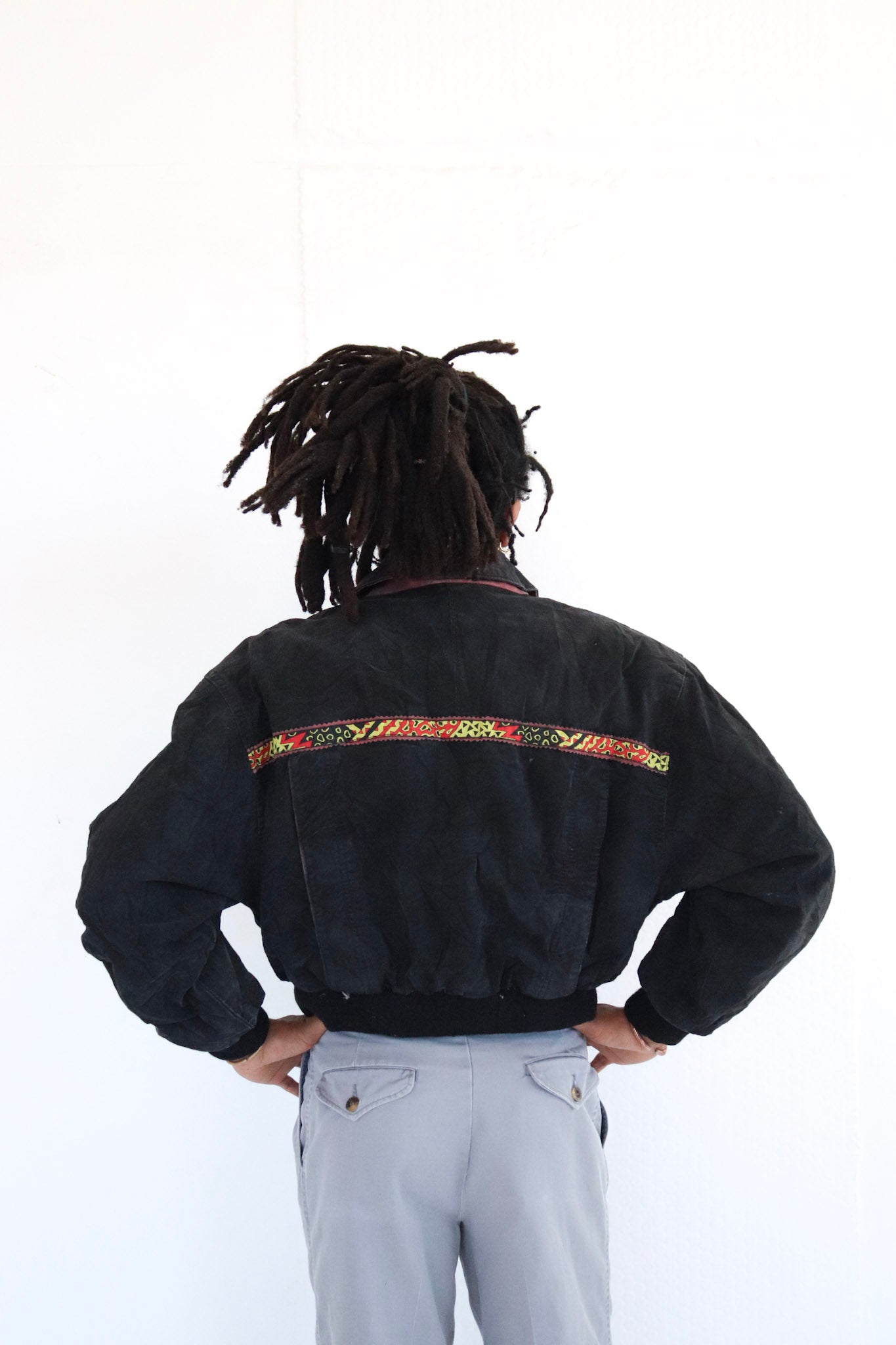 Black Leather Bomber