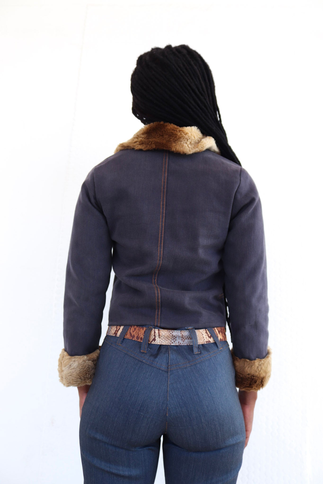 Denim Fur Trim Jacket