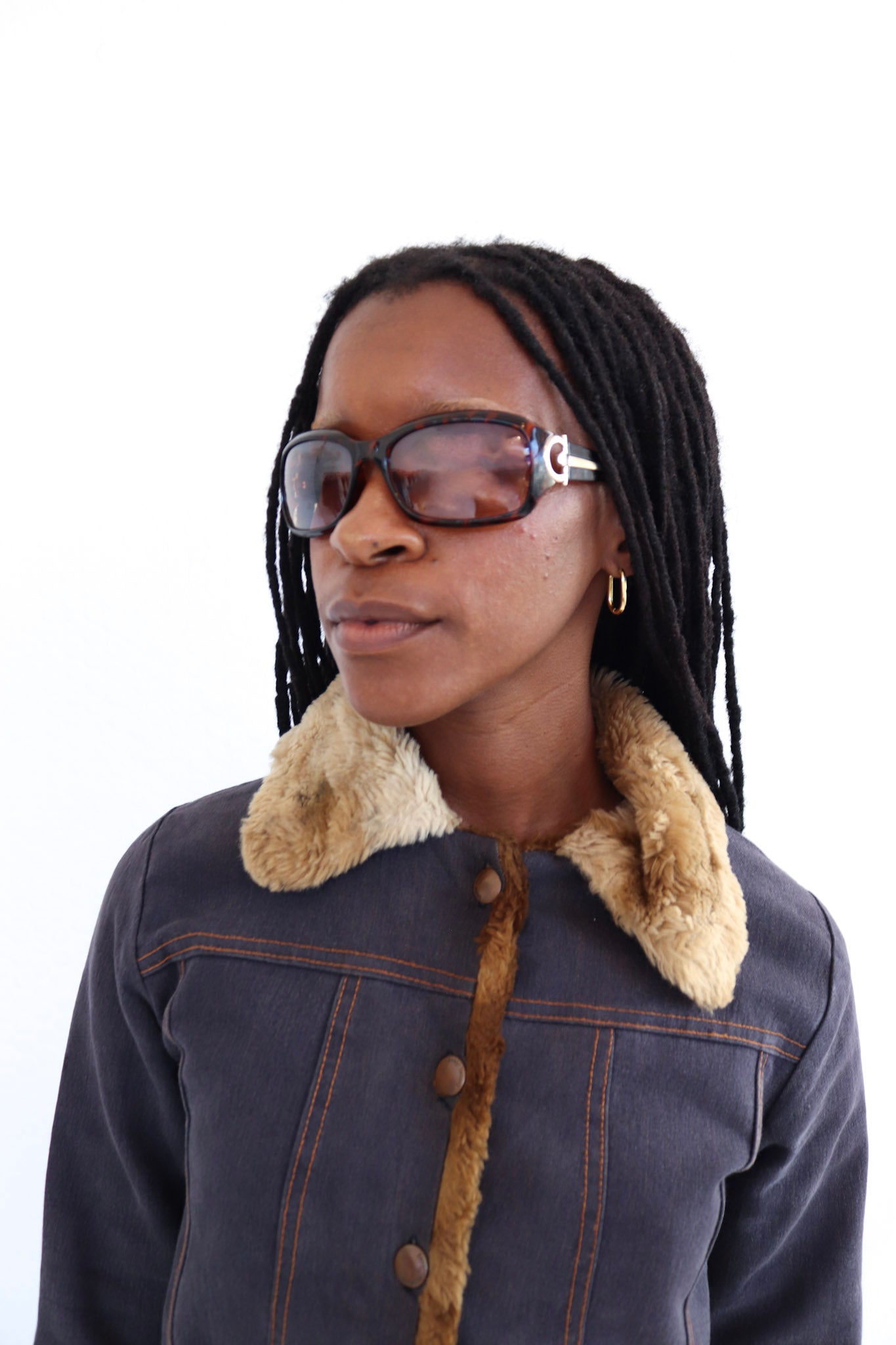 Denim Fur Trim Jacket