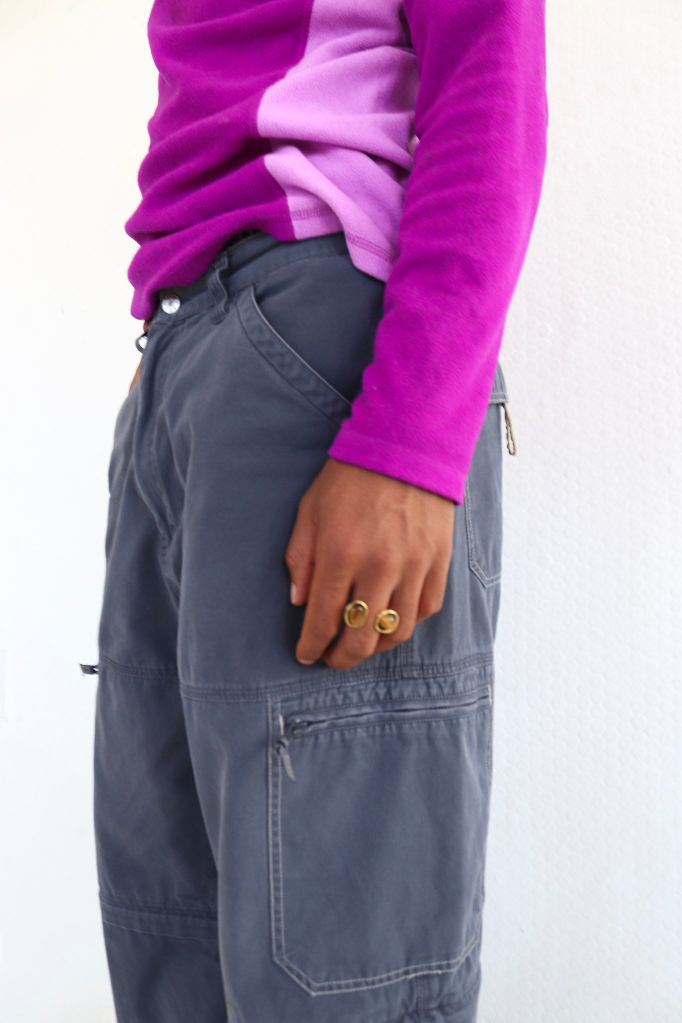Grey Convertible Cargo Pants