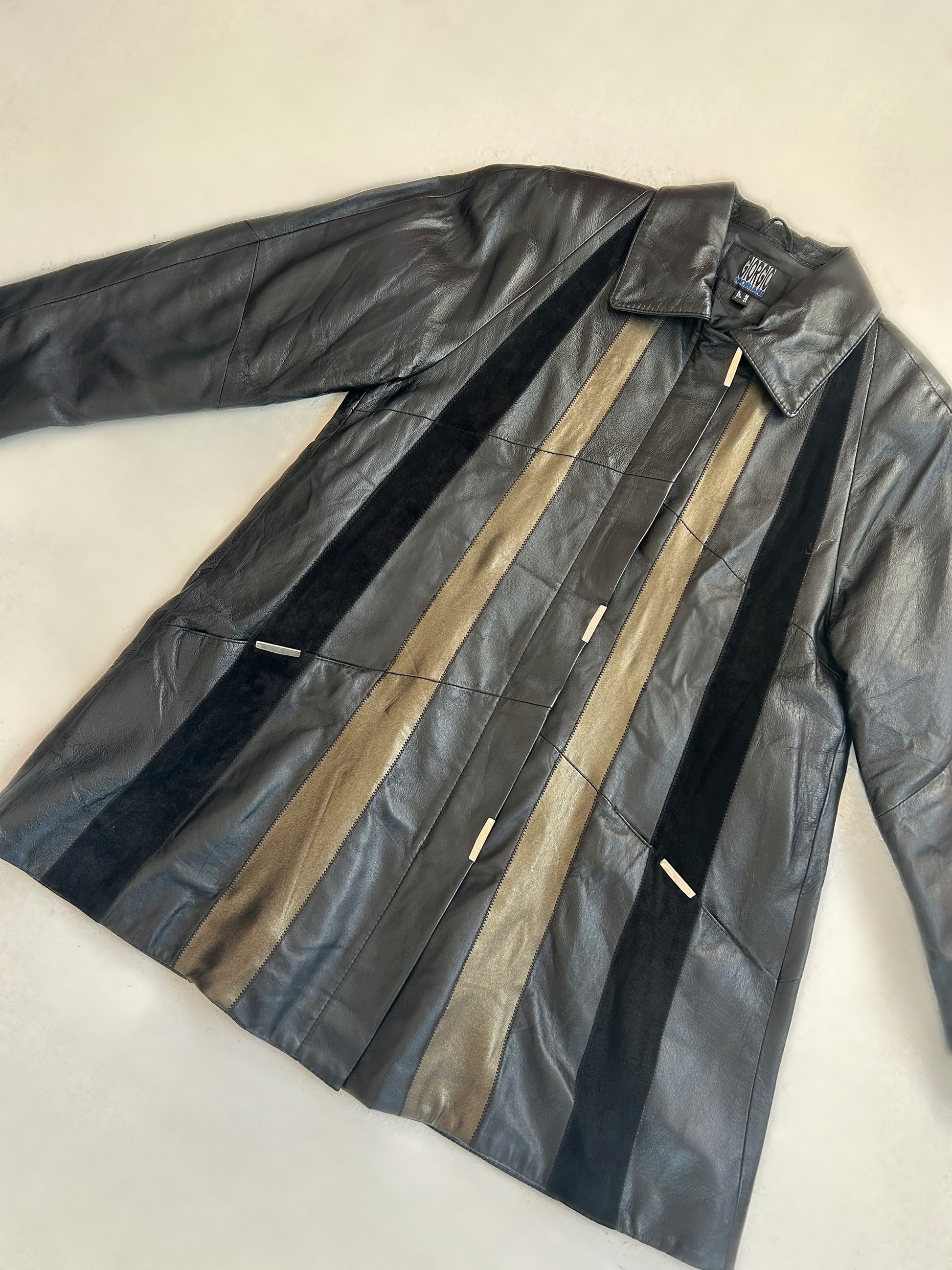 Leather Panel Coat
