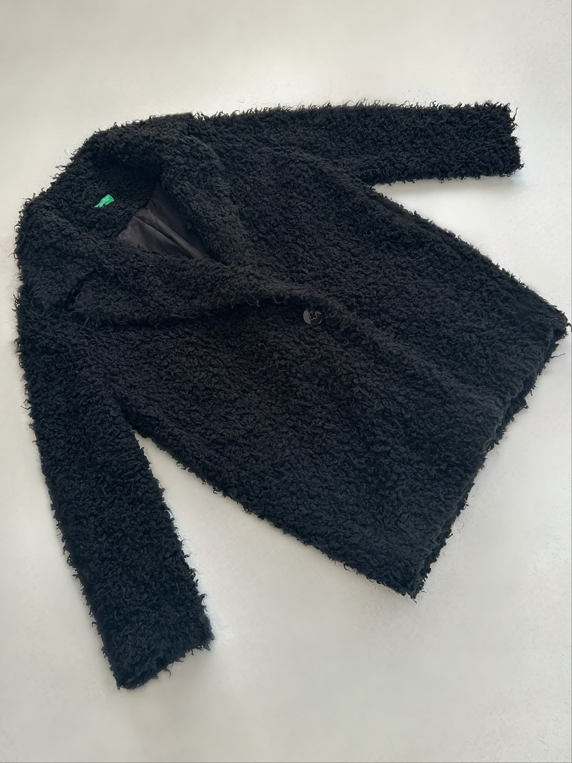 Oversized Black Fleece Coat