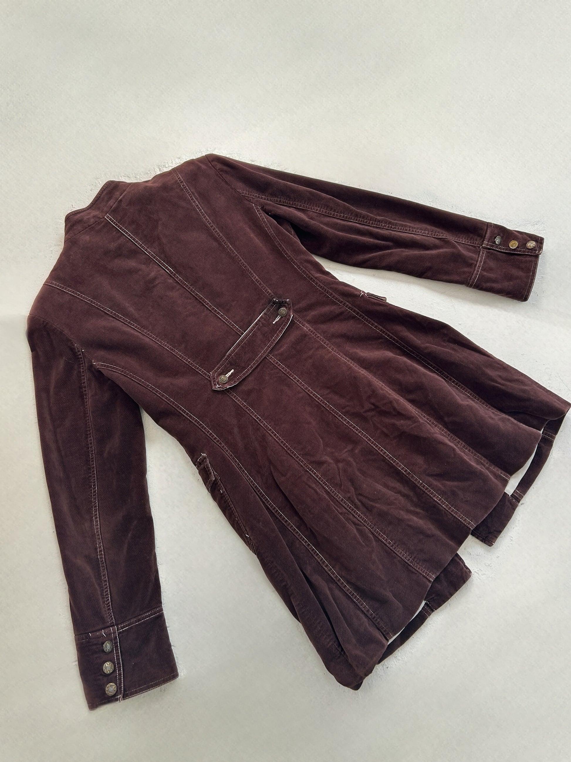 Brown Velvet Utility Coat