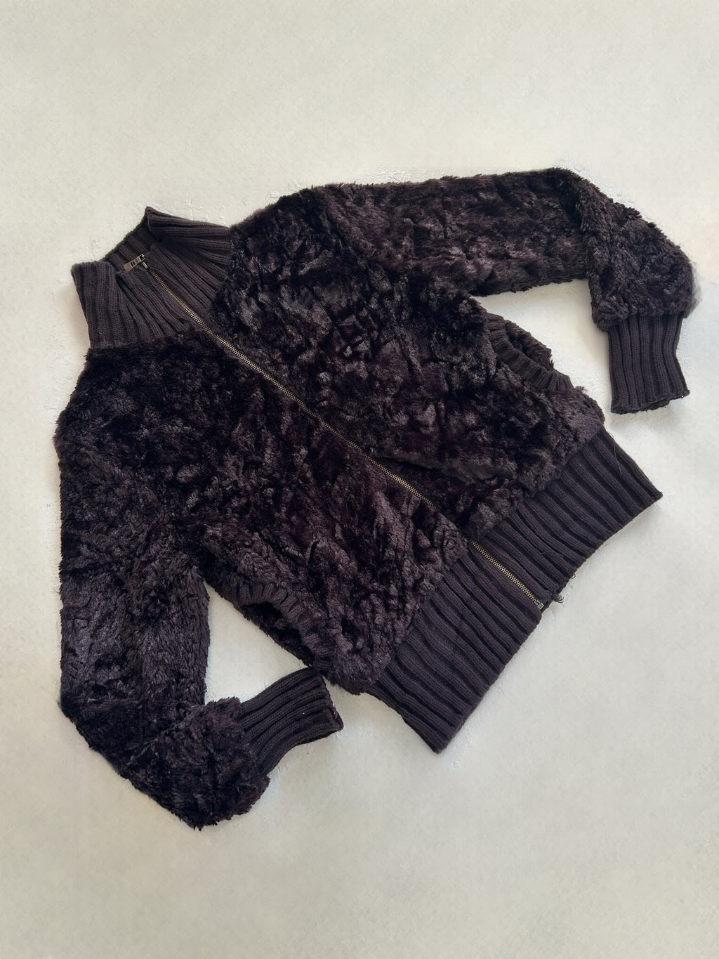 Plum Faux Fur Bomber