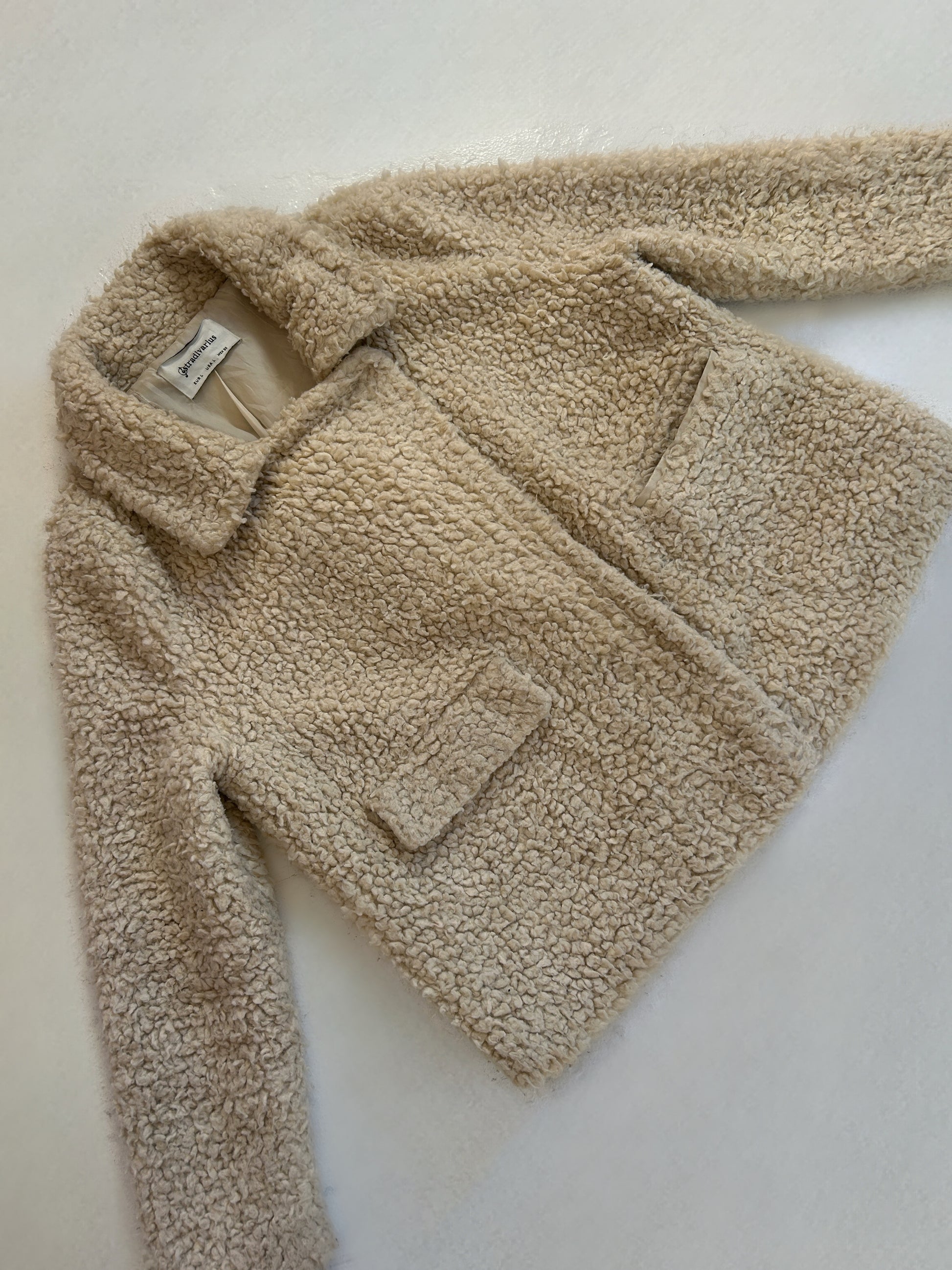 Cream Oversized Fleece Coat