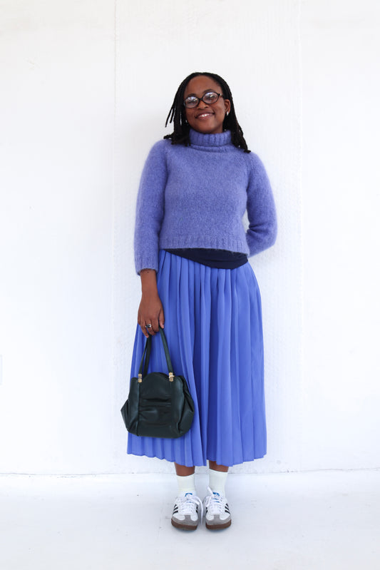 Indigo Pleated Skirt