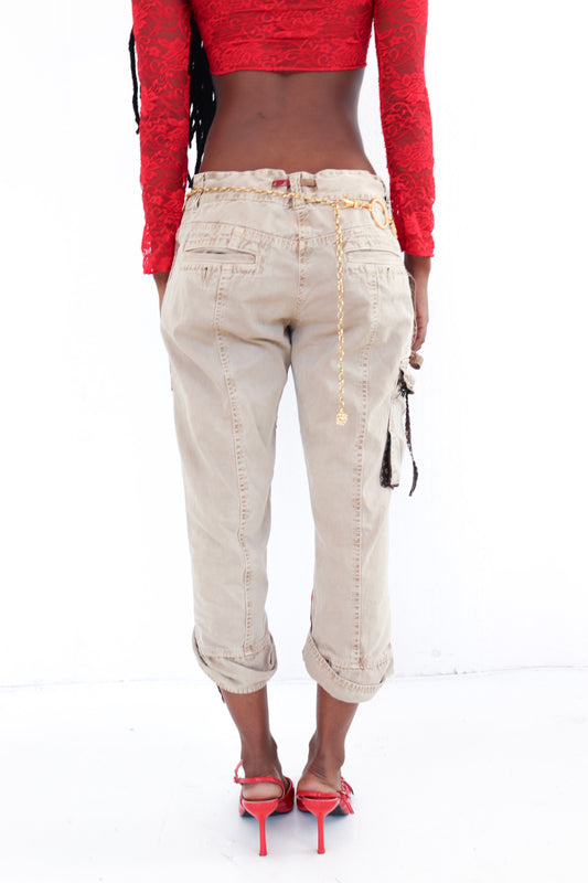 Brown Cargo Capris