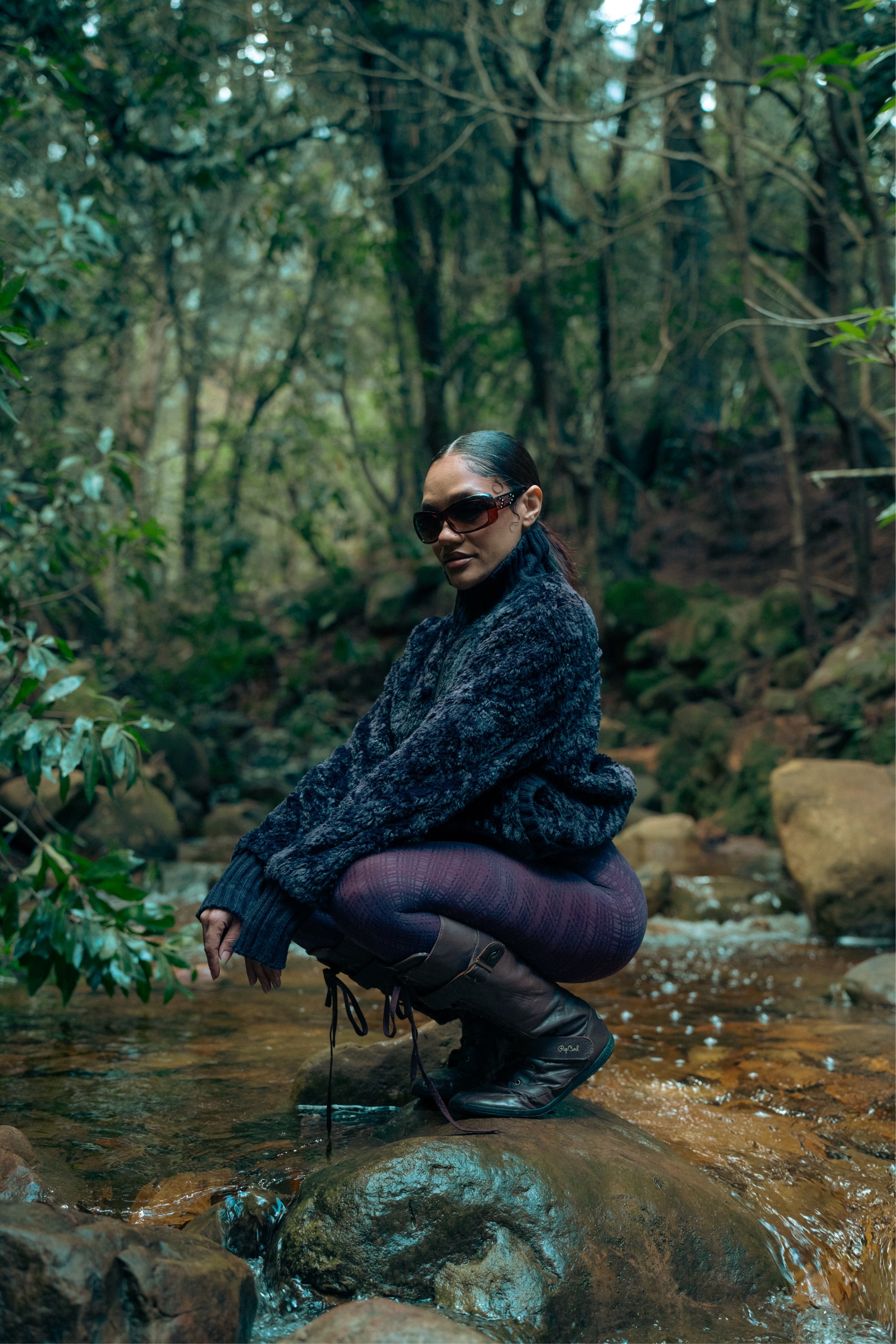 Plum Faux Fur Bomber