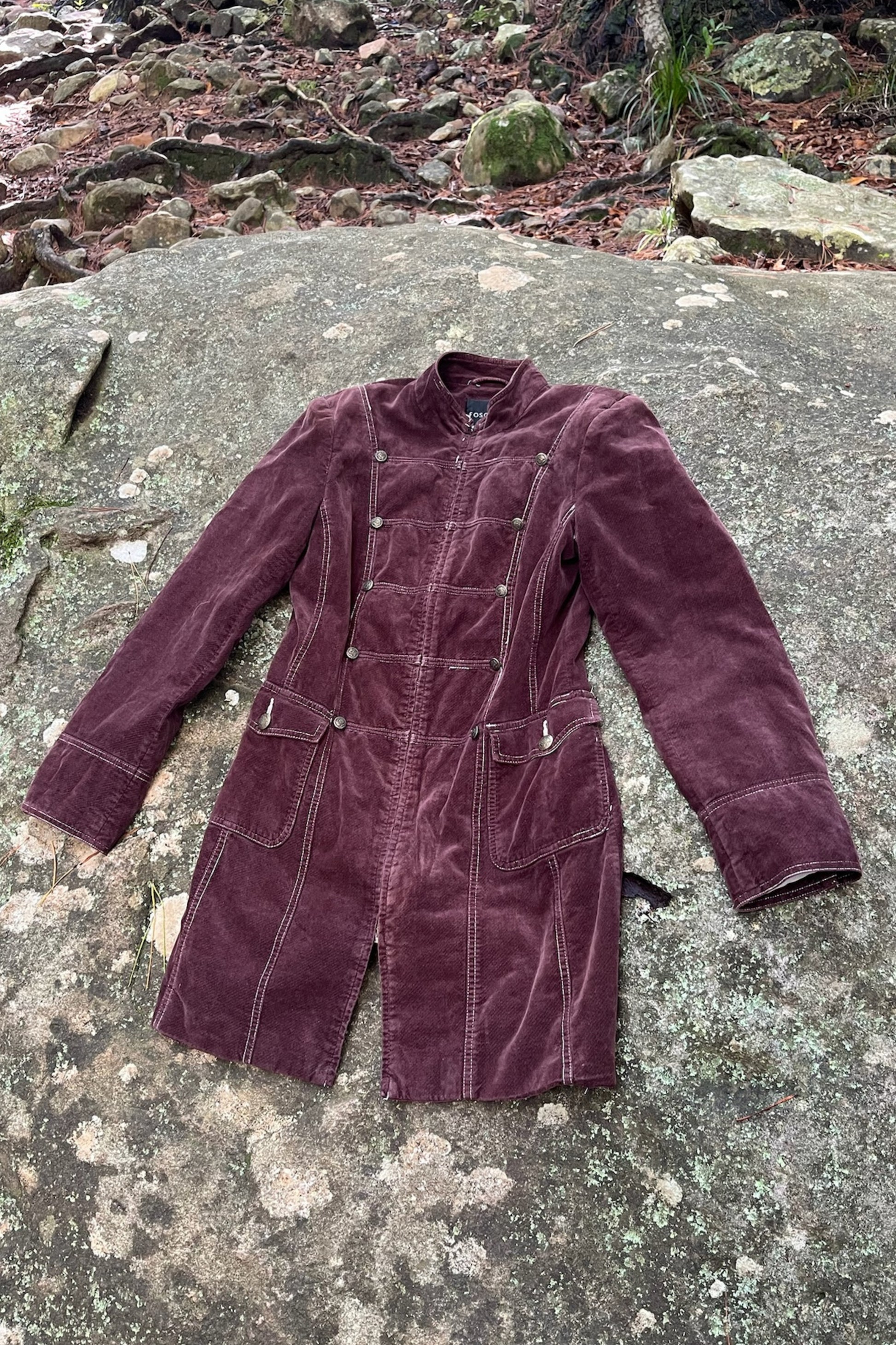 Brown Velvet Utility Coat