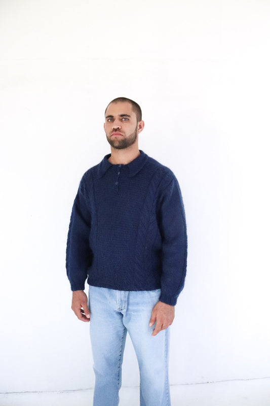 Navy Mohair Jersey