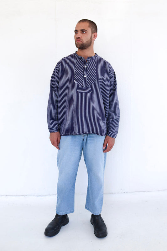 Navy Stripe Long Sleeve Shirt