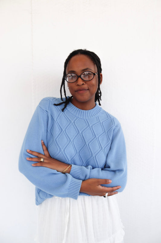 Blue Cable Knit