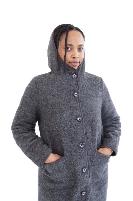 Grey Hooded Coat