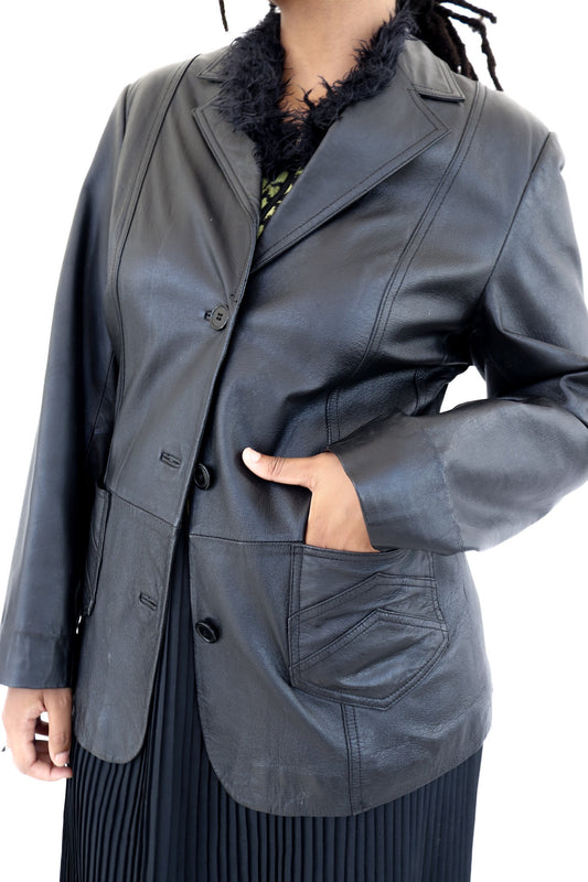 Black Leather Blazer