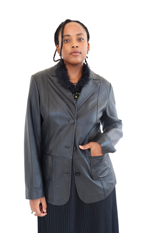 Black Leather Blazer