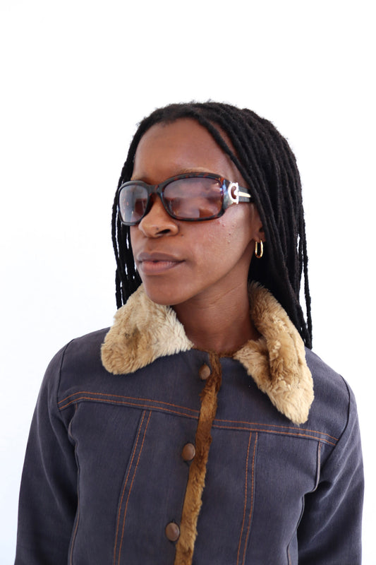 Denim Fur Trim Jacket